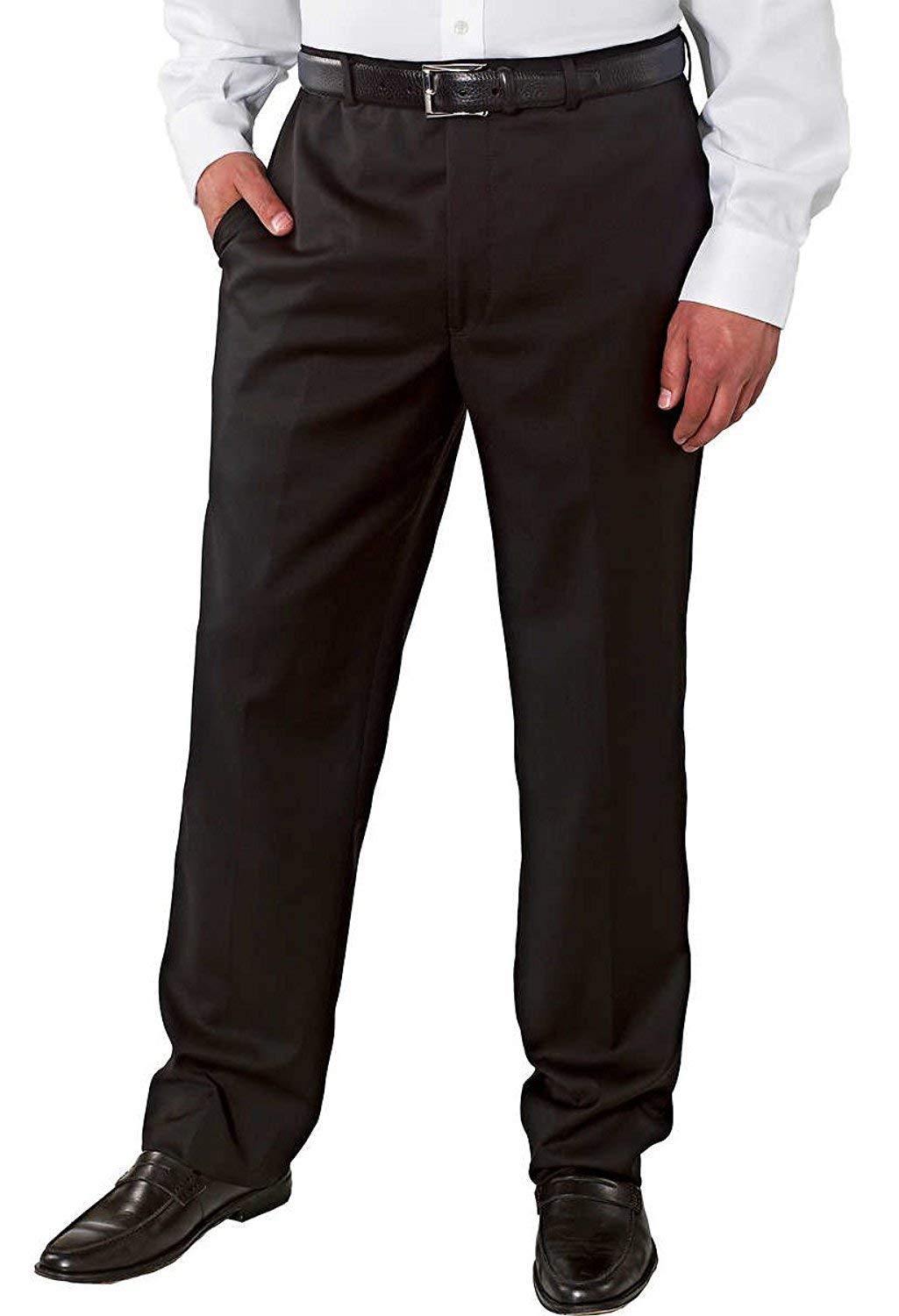 Kirkland Signature Flat Front Men's Wool Dress Pants 34 x 30 Black at ...