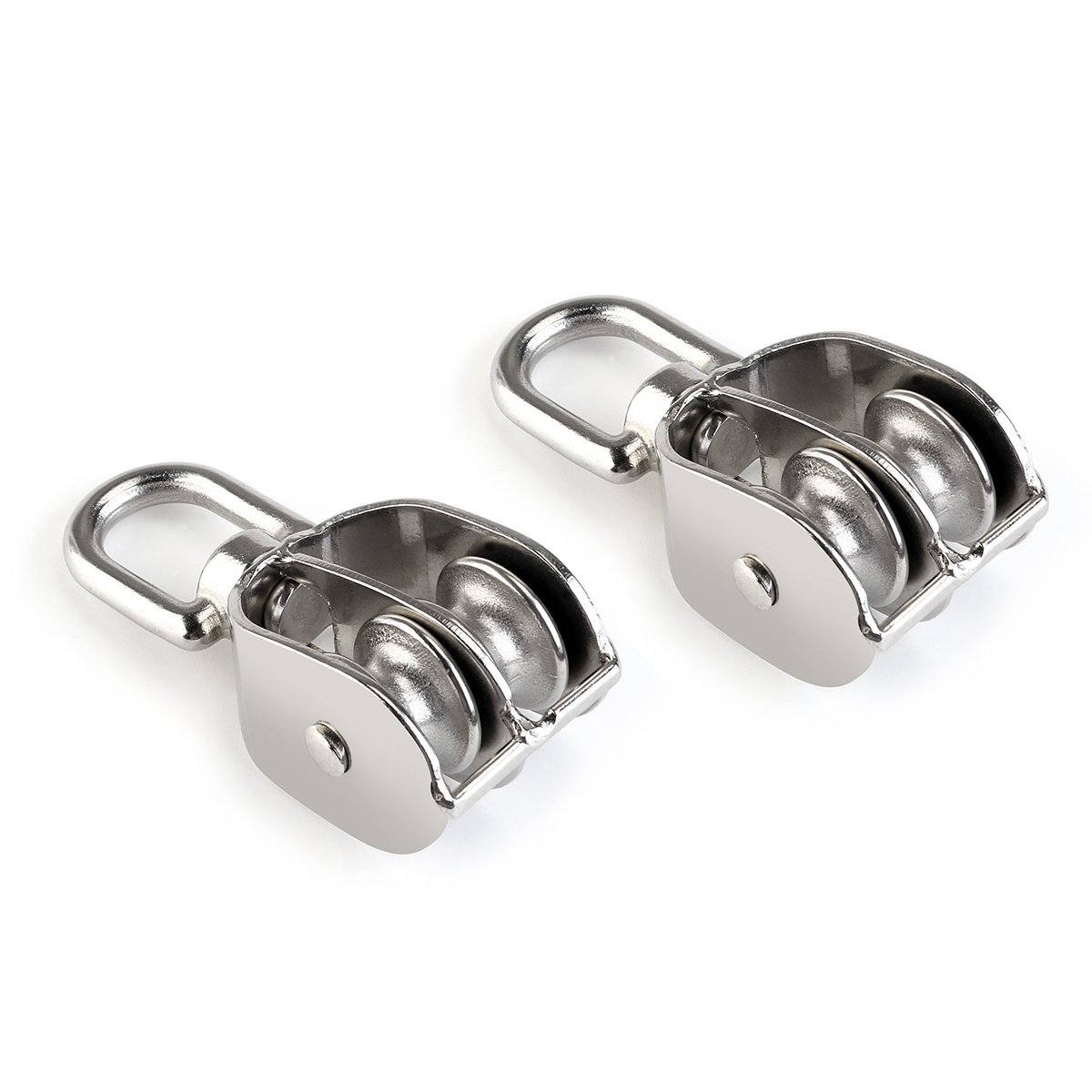 Winomo Silber Pulleys Block Metal Pulley Roller Smooth Wheel Sailing Pulley 304 Stainless Steel Pulleys Lifting Pulley Boat Sailing Kayaking Accessories Seamless Pulley Bearing Pulley Wheel Loft Pulley