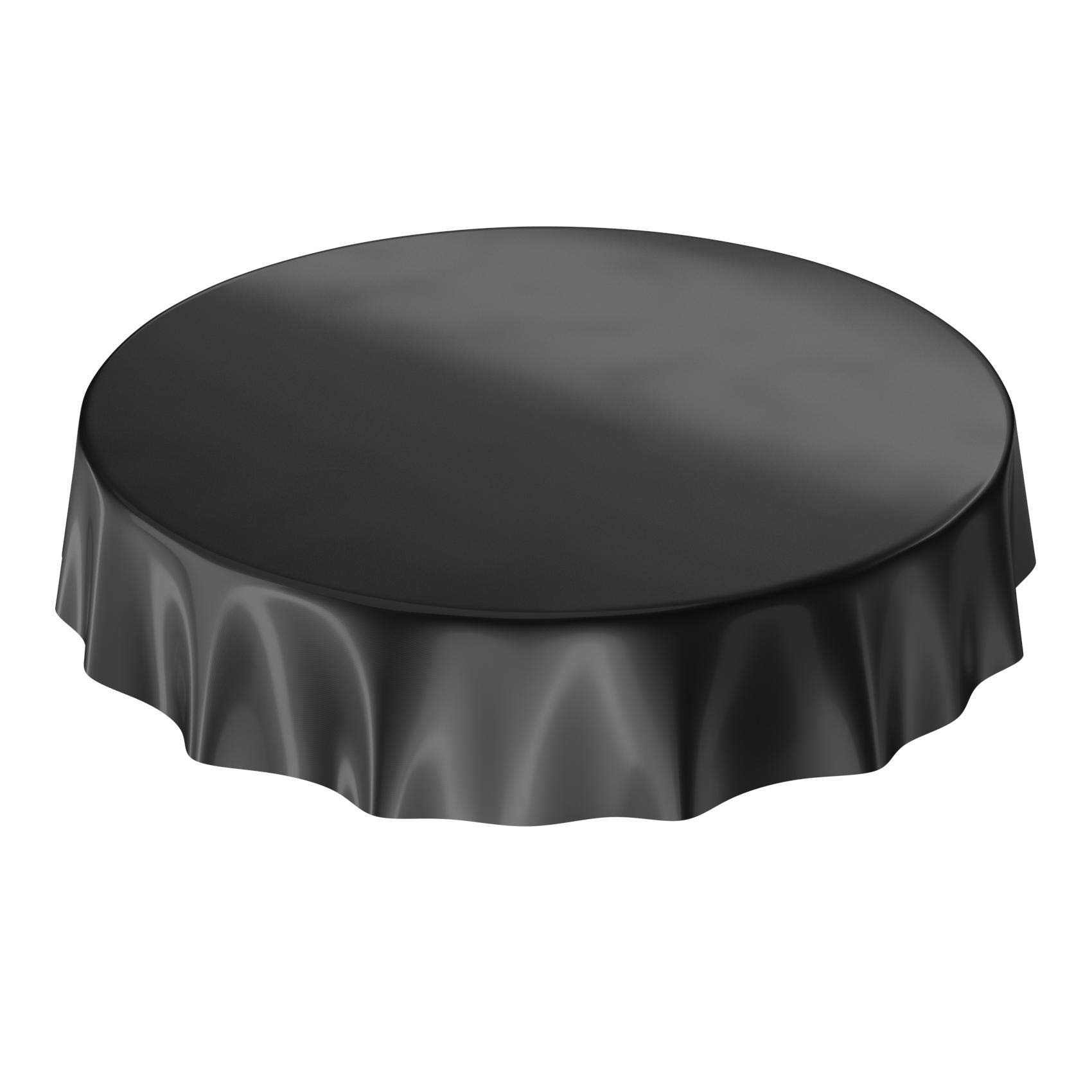 Wachstuchtischdecke Wachstuch abwaschbare Tischdecke Uni Glanz Einfarbig Schwarz Schnittkante 2000 x 140cm