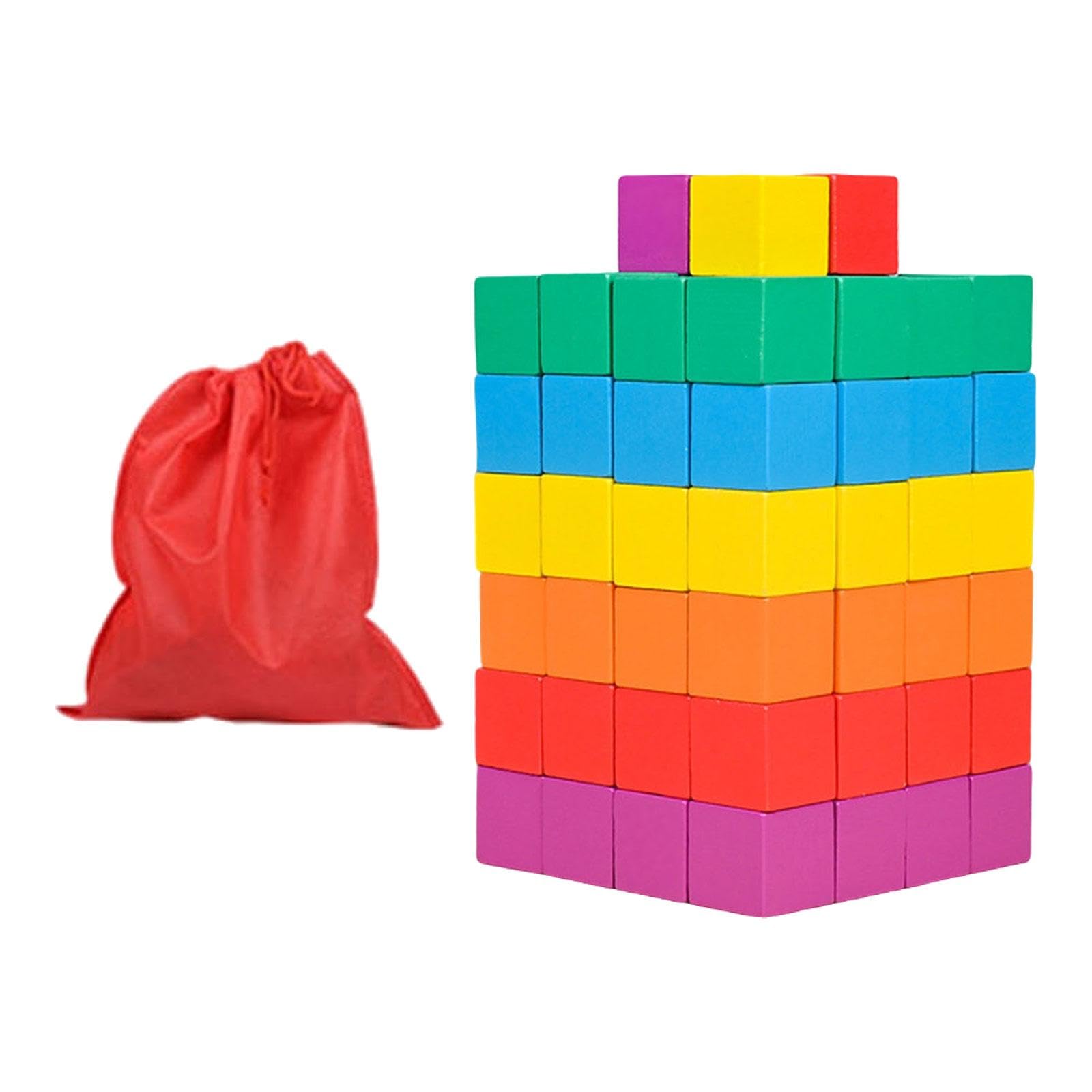 Perfeclan Bloques de Cubos para y clasificar, Juguete de matemáticas para Aprendizaje temprano, Juguete apilable, Educativo para Pintar, Decorar, 3 Cm 100 Piezas
