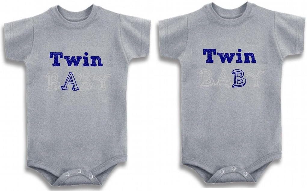 Baby Tee Time Gray Crew Neck Baby Boys' Twin Baby A B Set One Piece