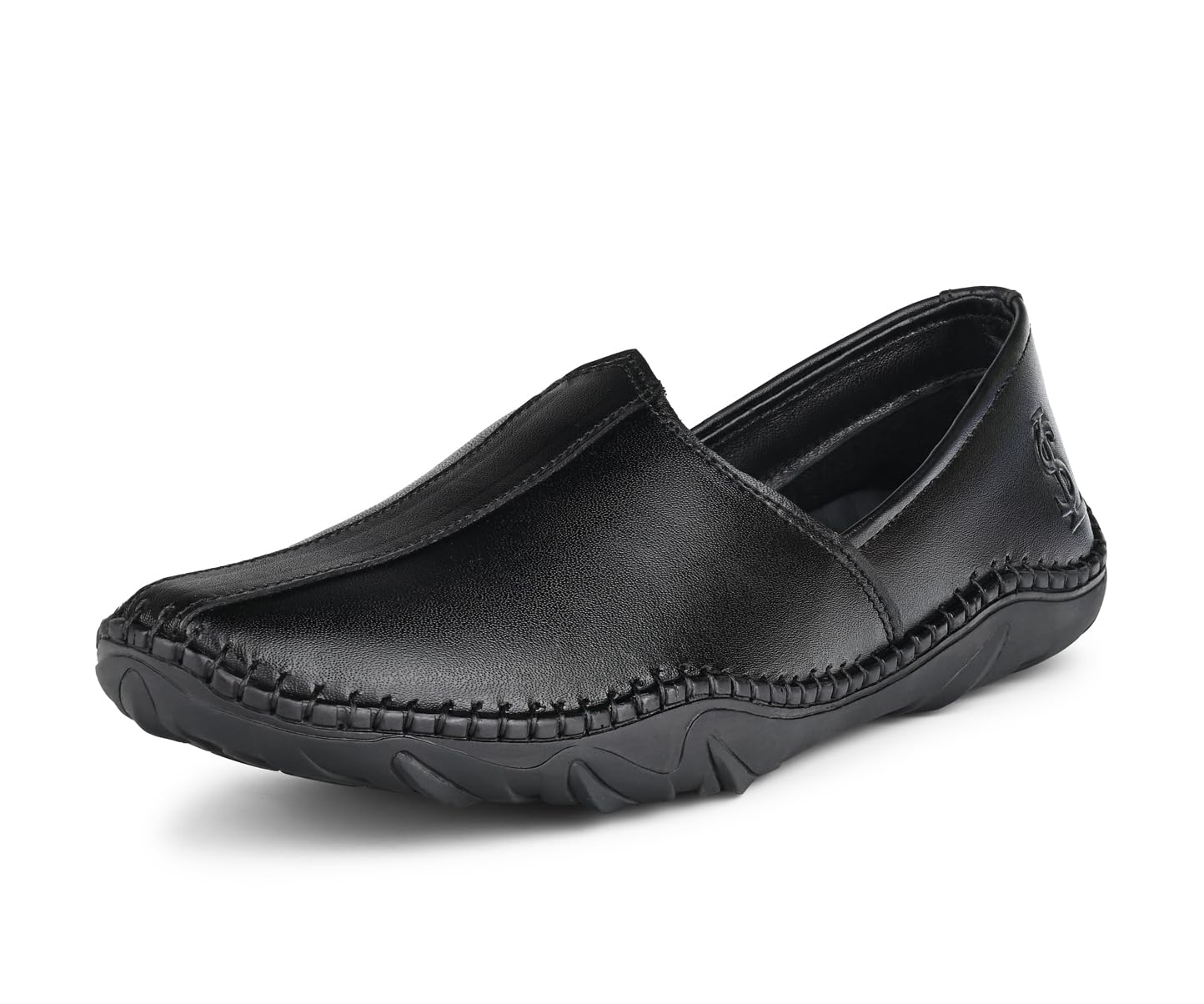Men’s Ethnic Slip On Mojaris | Genuine Leather Flexible Stylish Nagra Juti for Men | Lightweight and Comfortable Stylish Stitched Jutis and Mojaris for Kurta Pajama | LSAXNGCS