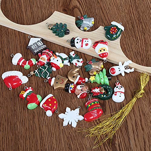 Naler Mini Christmas Ornaments, Resin Design With Santa Claus, Snowman, Reindeer And More Ornaments, Set Of 24 Pieces #TOP3