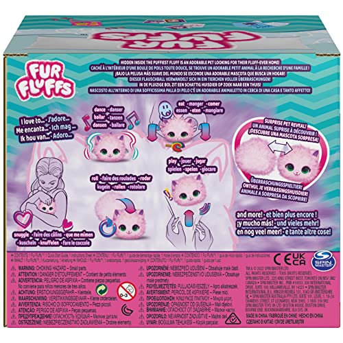 Fur Fluffs, Purr ‘N Fluff Surprise Reveal Interactive Toy Pet, Over 100 Sounds And Reactions Cute And Fluffy Cat Kids Toys For Girls & Boys Ages 5+ - 9