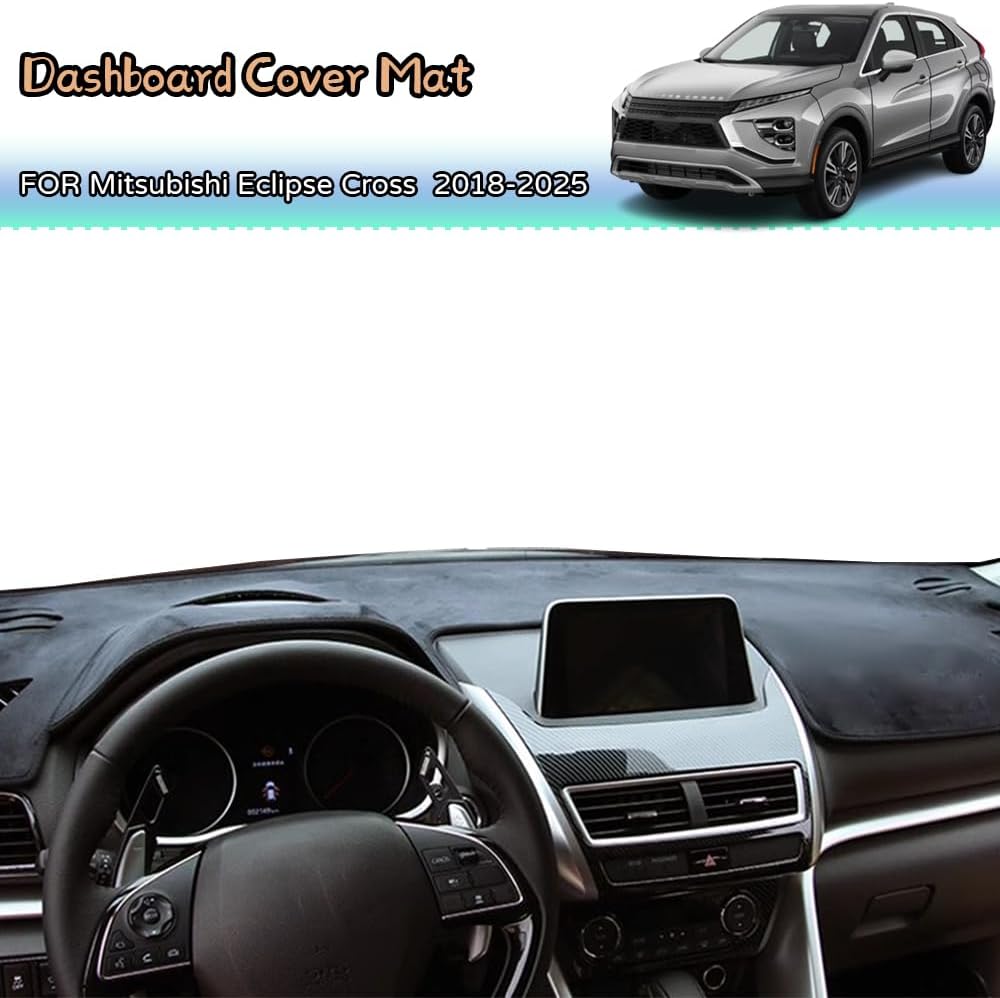 Kakash Custom Interior Accessories for Mitsubishi Eclipse Cross 2018-2021 2022 2023 2024 2025 Dashboard Cover Mat Dash Covers Reduces Glare Eliminates Cracking Protector Sunshade No Glare(with HUD)
