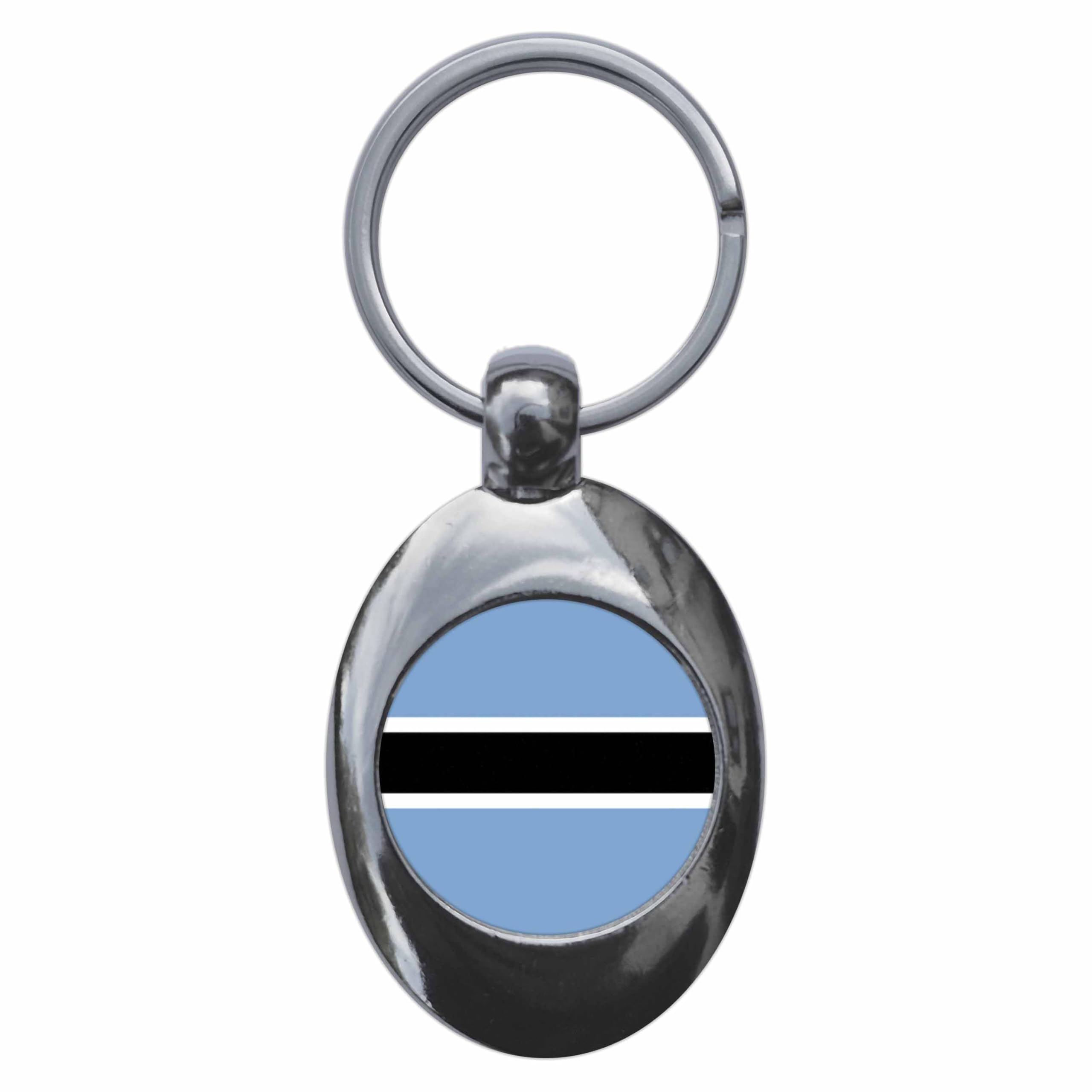 Ozorath Botswana Flag Keyring with Trolley Coin
