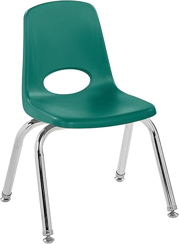 Miniatura 270 de Factory Direct Partners 10355-BL Silla escolar apilable de 10 pulgadas, asiento apilable para estudiantes con patas de acero cromado y rodamientos
