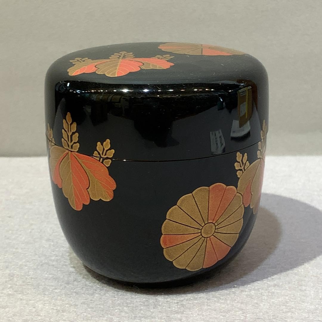 輪島塗 塗師 浜崎貞鳳作 水仙蒔絵 棗 共箱 M R3905