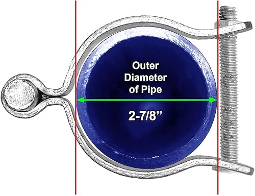 Miniatura 49 de Bisagra de poste de puerta de valla de enlace de cadena de 2-3/8 pulgadas, uso para poste/tubería de 2-3/8 pulgadas de diámetro exterior, bisagra