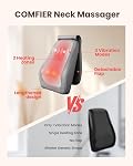 COMFIER Shiatsu Massager cou avec chaleur, 3D Oreiller de massage de fond avec vibration & Heat,Mères Day Gifts for Men Papa, Utilisation à la maison, Bureau, Voiture