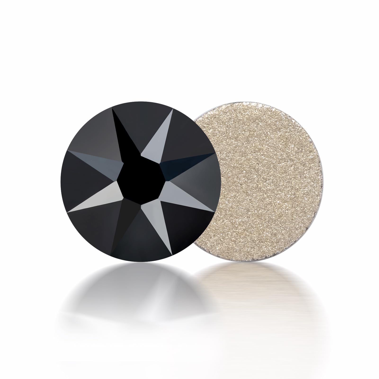 Meibite Black Flatback Rhinestones, Glass Rhinestones for Nail Art and Craft, Glue Fix, Loose Crystal Gemstones(Black, SS16, 1440pcs, 3.8-4.0mm)