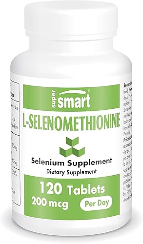 Supersmart - L-Selenometionina 200 mcg por día (suplemento de celenio) - Potente antioxidante - Protección de células y ADN - Apoyo inmunológico