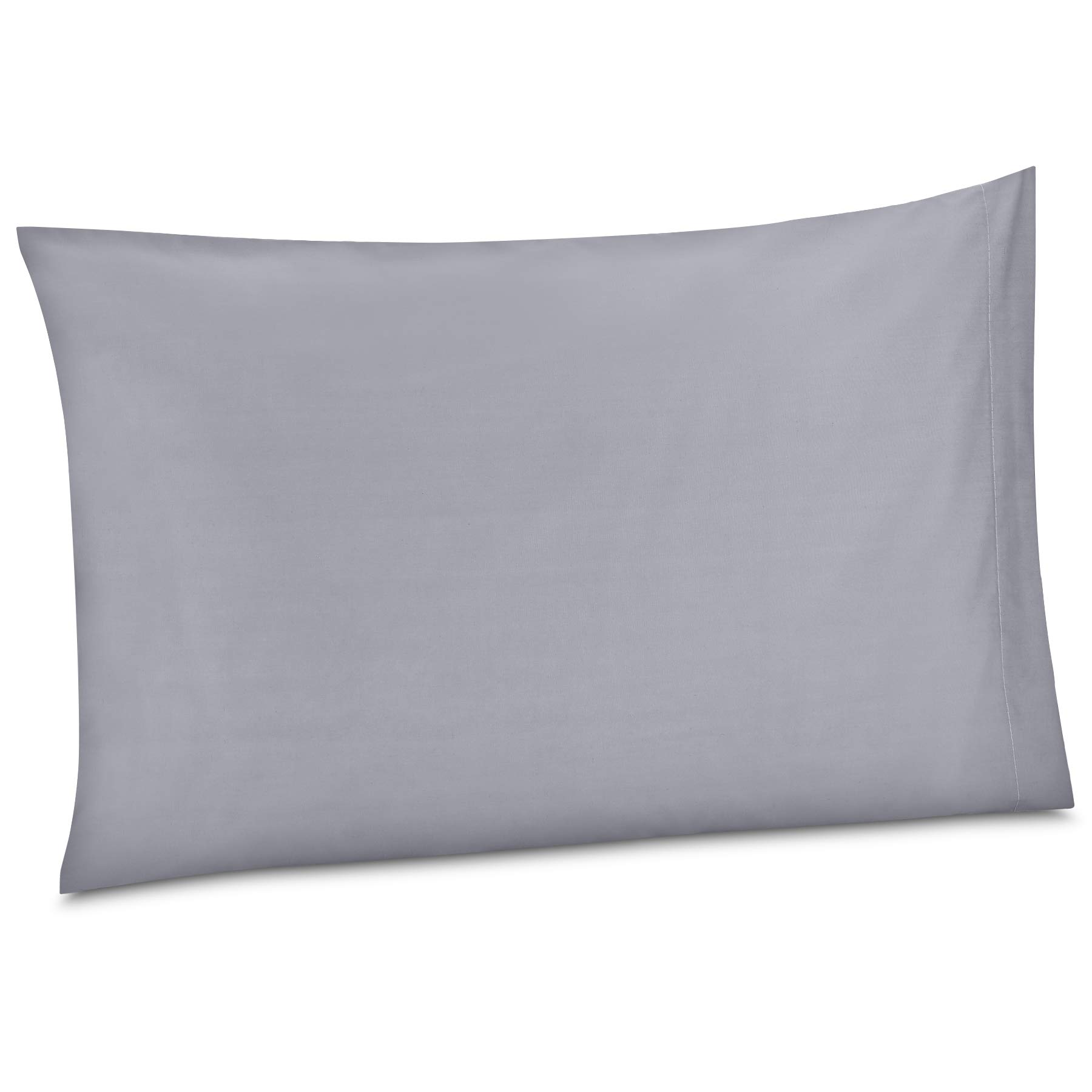 Gilbins Lot de 2 taies d'oreiller en coton/percale 210 fils Standard gris