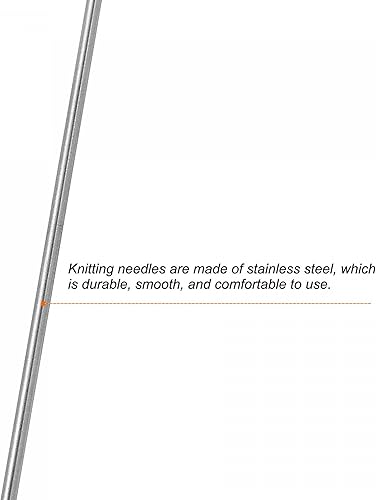 Miniatura 3 de uxcell Juego de 2 pares de agujas de tejer, 0.110 in de diámetro, 14.17 pulgadas de largo, acero inoxidable, agujas de suéter de doble punta para