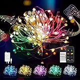 Fairy String Lights, Plug in Color Changing LED Light, USB Twinkle Light with Music Sync, LED String Light for Indoor Outdoor, 33Ft Firefly Lights for Bedroom Patio Christmas Tree Wedding Party Decor