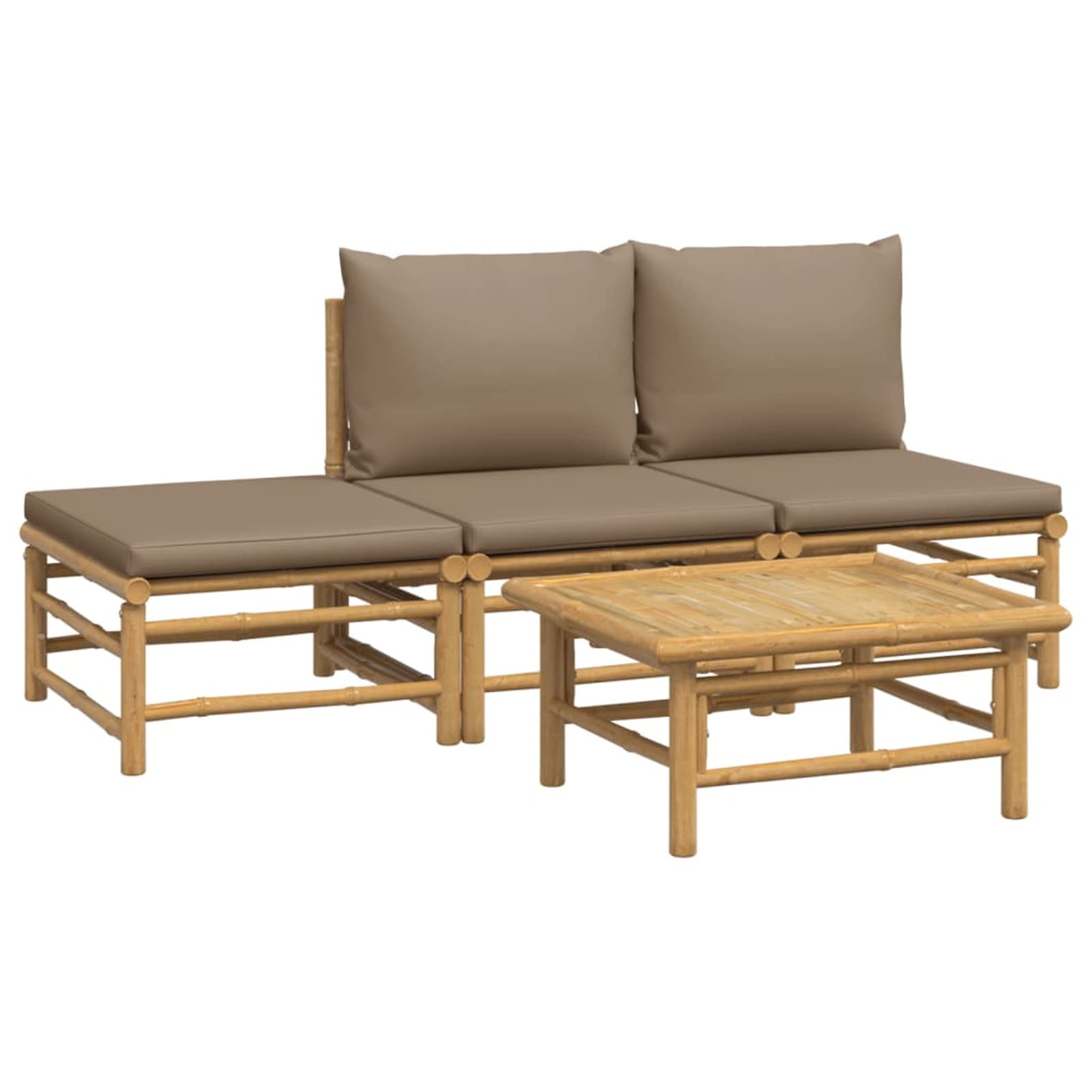 Keyroto Garten Lounge Bambus Lounge mbel Outdoor Bambus Balkon Lounge  Balkon Sofa balkonmbel Gartenmbel Terrassensofa Garten Sitzgruppe mit  Kissen -Taupe-4-tlg : Amazon.de: Garten