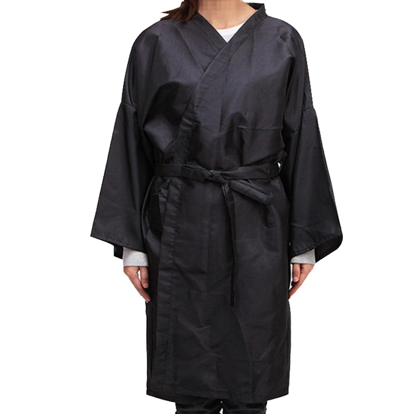 Tongdejing Bata de peluquería para clientes de peluquería, bata de peluquería para mujeres y hombres, bata de protección completa para colorear con mangas de brazos para teñir el cabello, corte de