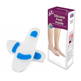 Flamingo Silicon Foot Insoles | Flat Feet Insoles Cushion Pad Help Support Relief from Sore Feet, Plantar Fasciitis | Shock Absorbing Orthotic Insoles | Large