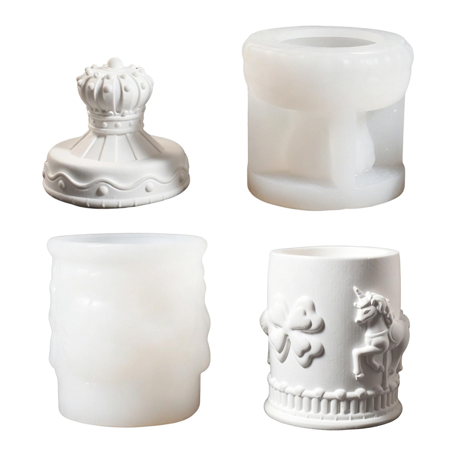 ZEPFJHE Carousel Horse Silicone Molds Resin Jar with Lid for Making Cup Decorative Storage Jar and Resin Casting Elastomer Cast for Rosin