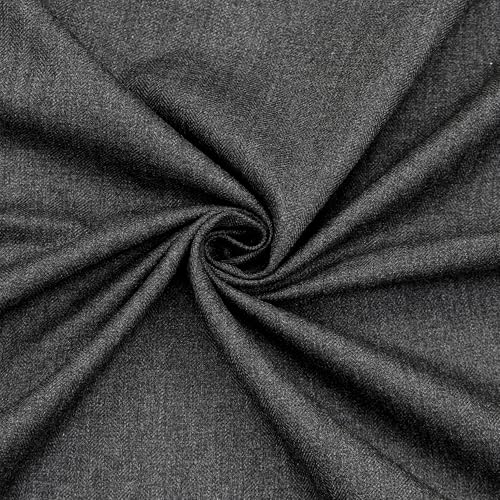 Image of BIGREAMS Unstitched Black Grey Herringbone Wool Blazer Yarn-Dyed Fabric for Three Piece Suit | 58 inch Wide, Wrinkle Free, Best for Coat Pant, Nehru Jacket,Free Size (5 Meter for AS Per Your Use)