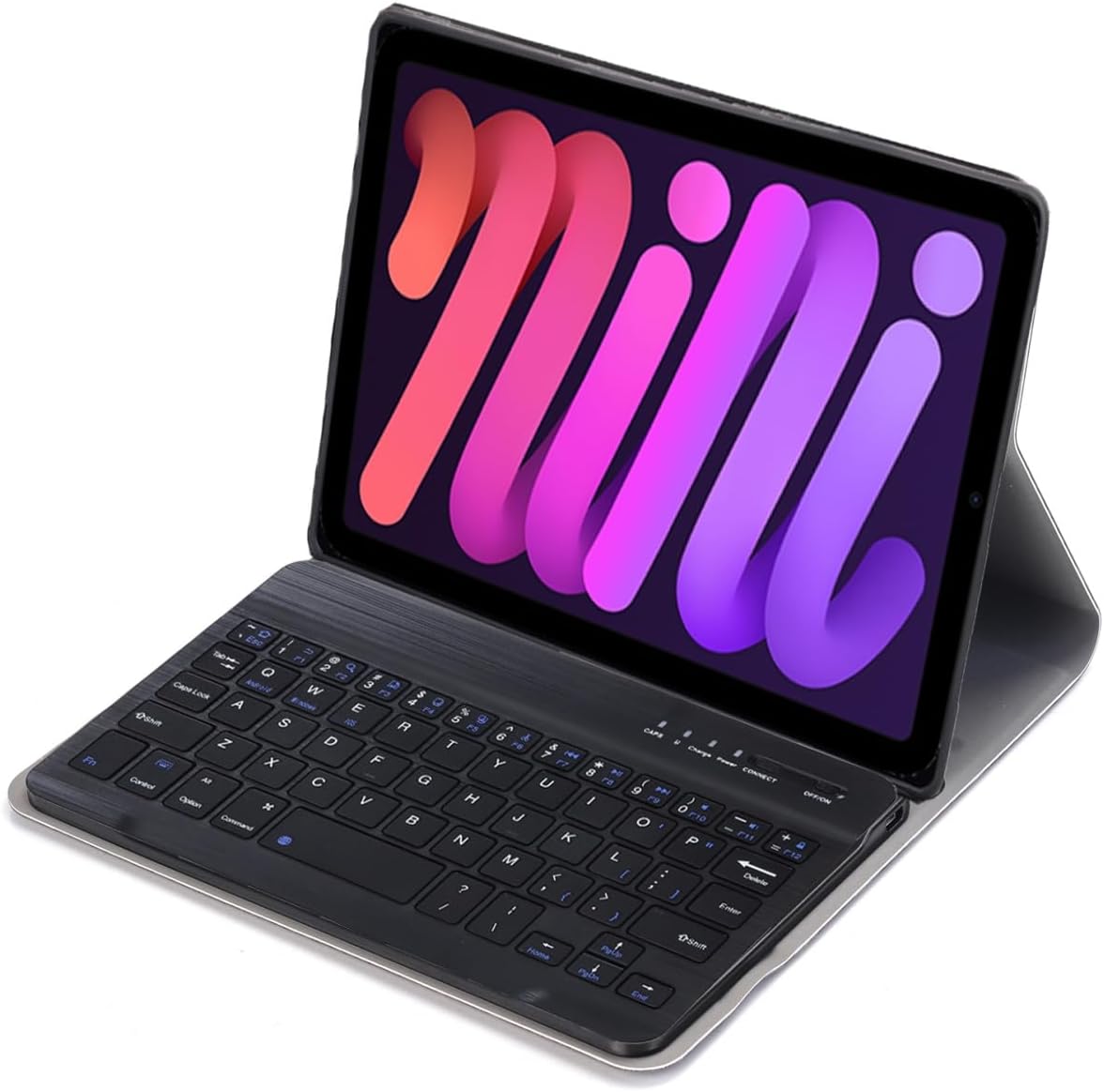 Keyboard Case for iPad mini 7 A17 Pro & iPad mini 7th/6th Generation (2024/2021) - Detachable Bluetooth Keyboard with Slim Folio Stand, USB-C Rechargeable, and Pen Holder (Black)