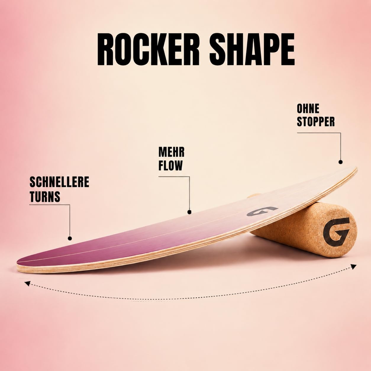 Glory Boards® Balance Board – Handmade - 100% Birkenholz - Inklusive Korkrolle - Optimal für Gleichgewichts- & Krafttraining, Für Einsteiger & Fortgeschrittene, Indoor & Outdoor