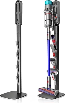 Vacuum Stand for Dyson Gen5 V16 V15 V12 V11 V10 V8 V7 V6 | Dyson Exclusive, No Drilling, Metal Construction, 4 Hooks, Hidden Cord Design, Vacuum Accessory Organization, Dark Gray