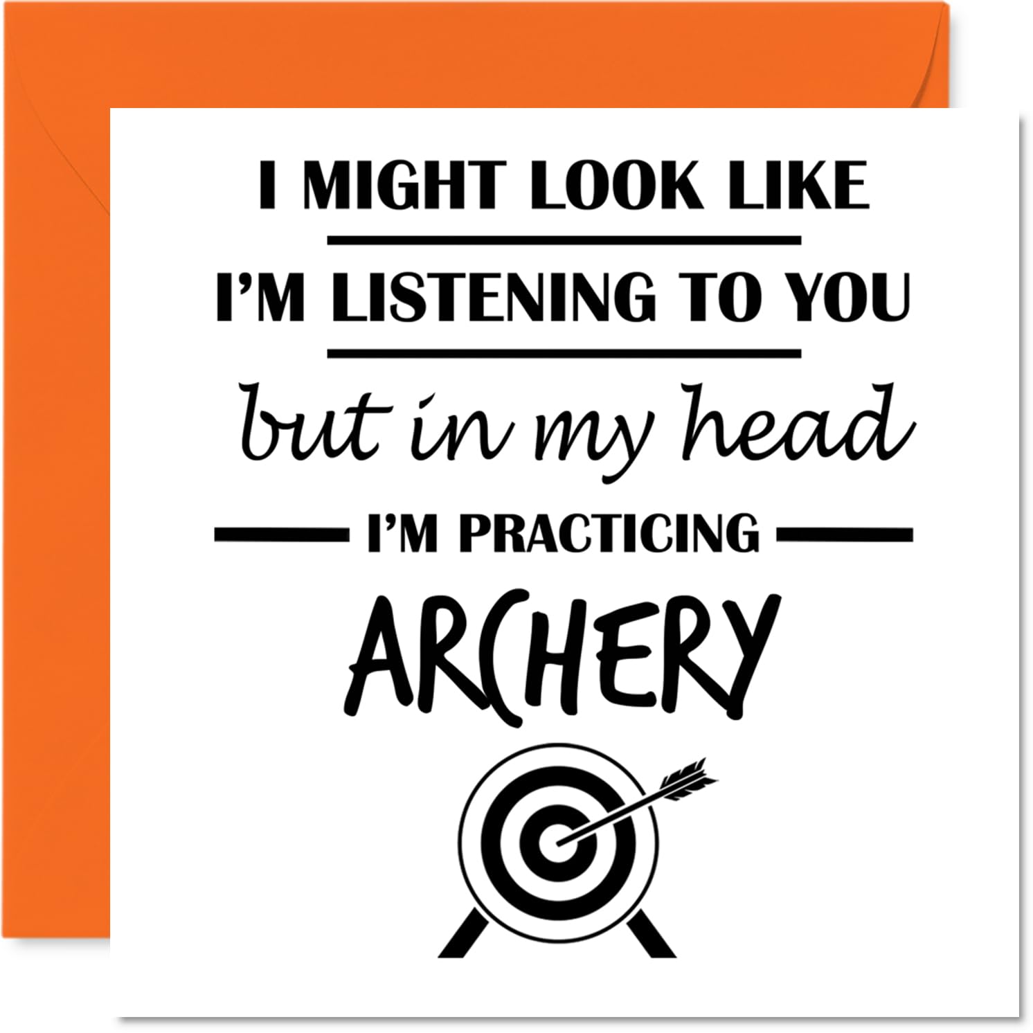 Archery Birthday Card for Men Women - In my Head - Happy Birthday Card for Auntie Uncle Nanny Colleague, 145mm Bday Greeting Cards
