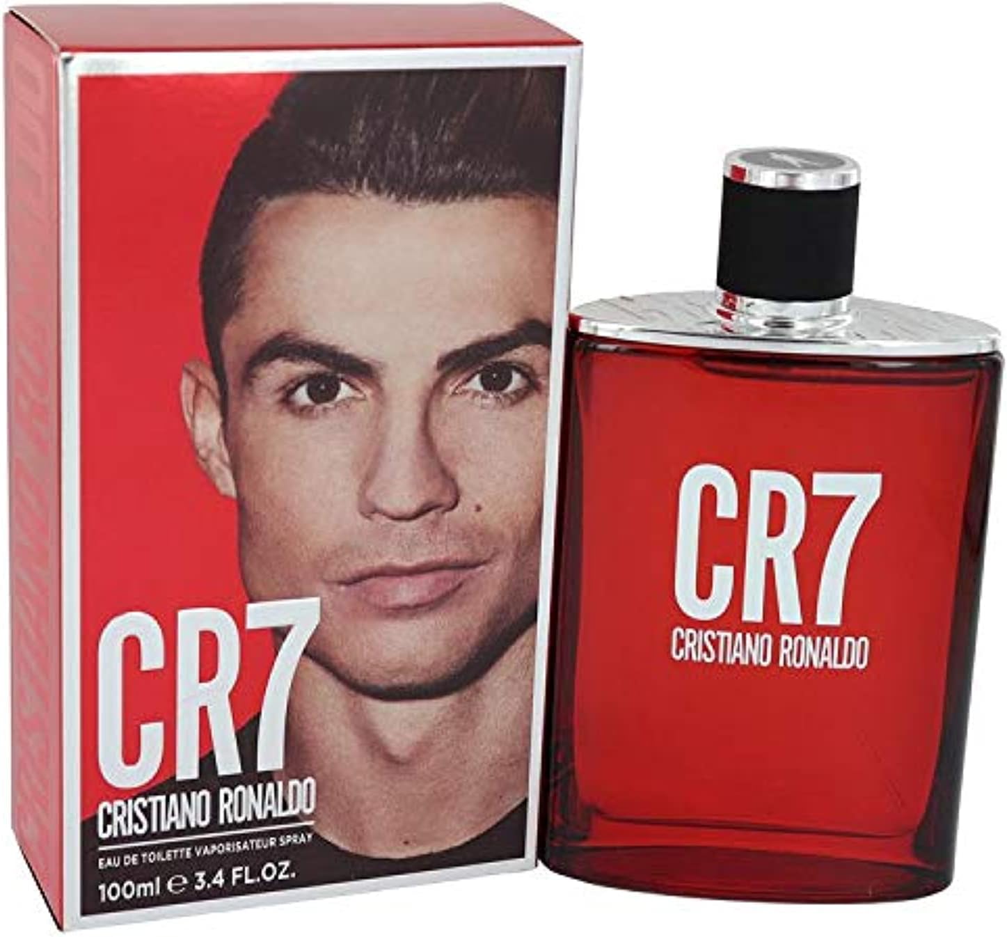 CR7 Cristiano Ronaldo Eau de Toilette Spray for Man, 3.4 Ounce, Red