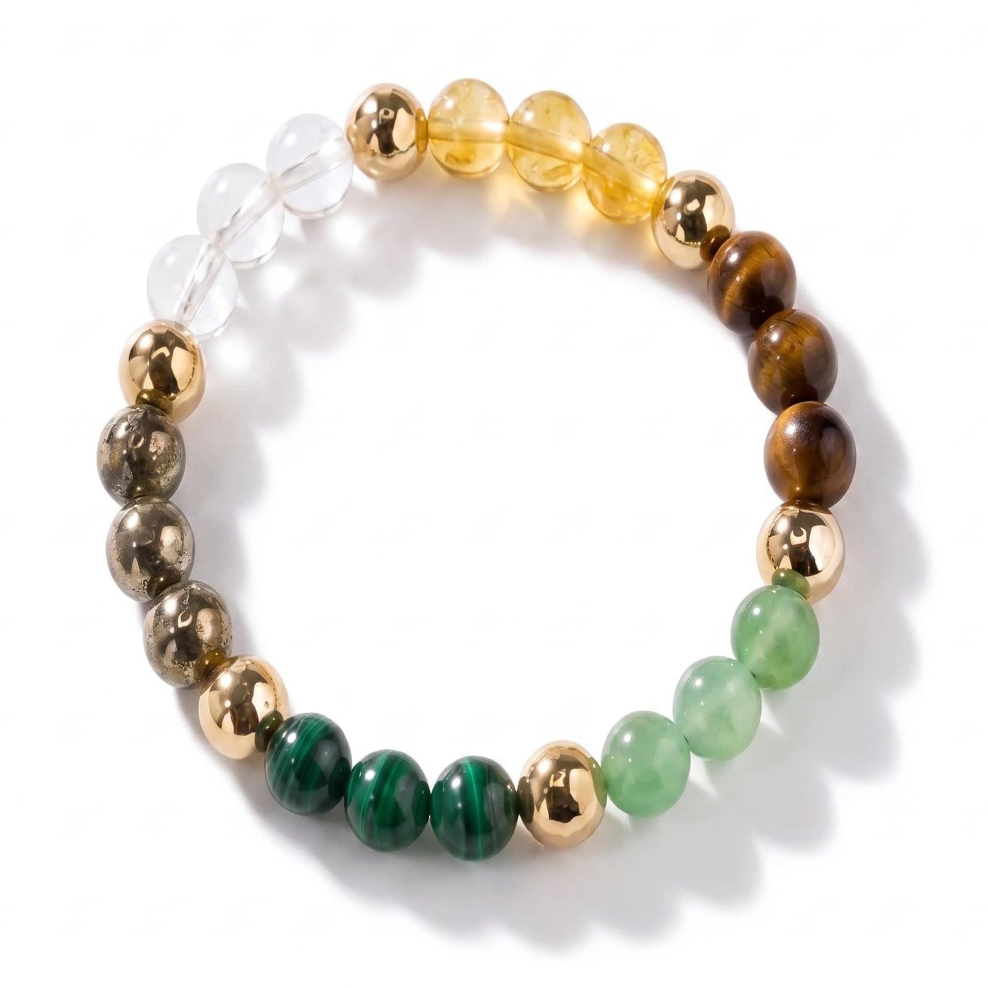 Dhan Yog Money Bracelet – Original Certified Pyrite, Citrine, Tiger Eye & Green Aventurine Crystal Bracelet for Men & Women – Natural Stones for Wealth, Abundance & Prosperity (Gift Box)-image-9