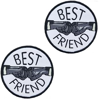 Best Friend Funny Patch Removable Patches with Nylon Tactical Military Flag Patch Applique for Clothing Baseball Cap Backpacks Outdoor Pockets Jacket Vest Pack of 2