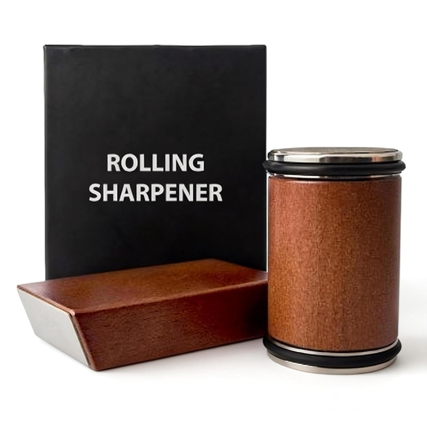 Bladeon Knife Sharpener Rolling Knife Sharpener with Magnetic Angle Guide Diamond and Ceramic Sharpening Stones for Kitchen and