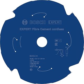 1x Expert Fibre Cement Cordless Circular Saw Blade for Handheld Circular Saw (for Fibre Cement Boards, Ă mm, Professional Accessory Hand-Held Cordless Circular Saws, Circular Saws)