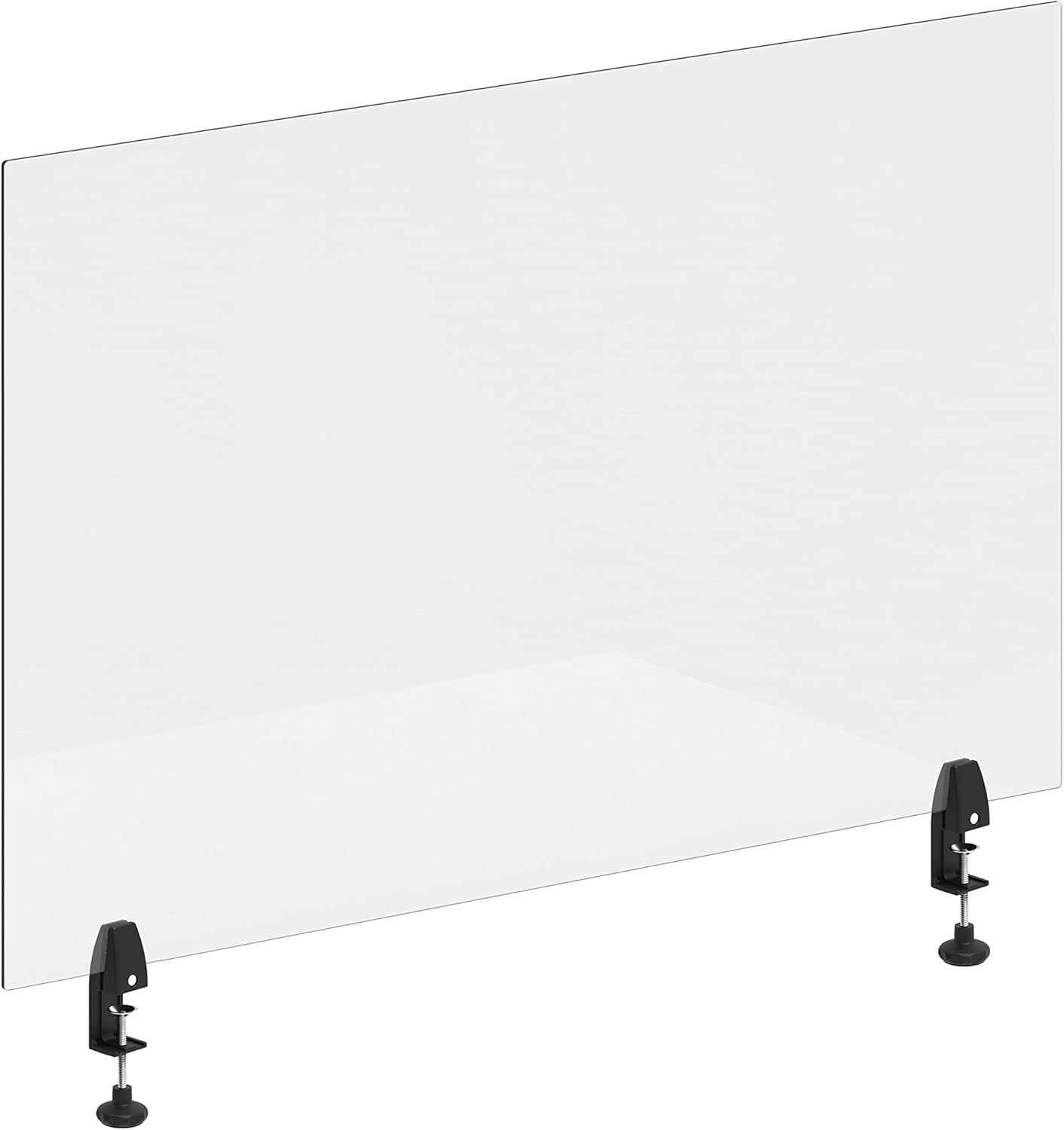 Stand Steady Clear Desktop Panel | Clamp On Protective Acrylic Shield & Sneeze Guard | Desk Divider Securely Attaches to Desks & Tabletops | For Offices, Schools, Libraries & More (48 x 30) : Office Products