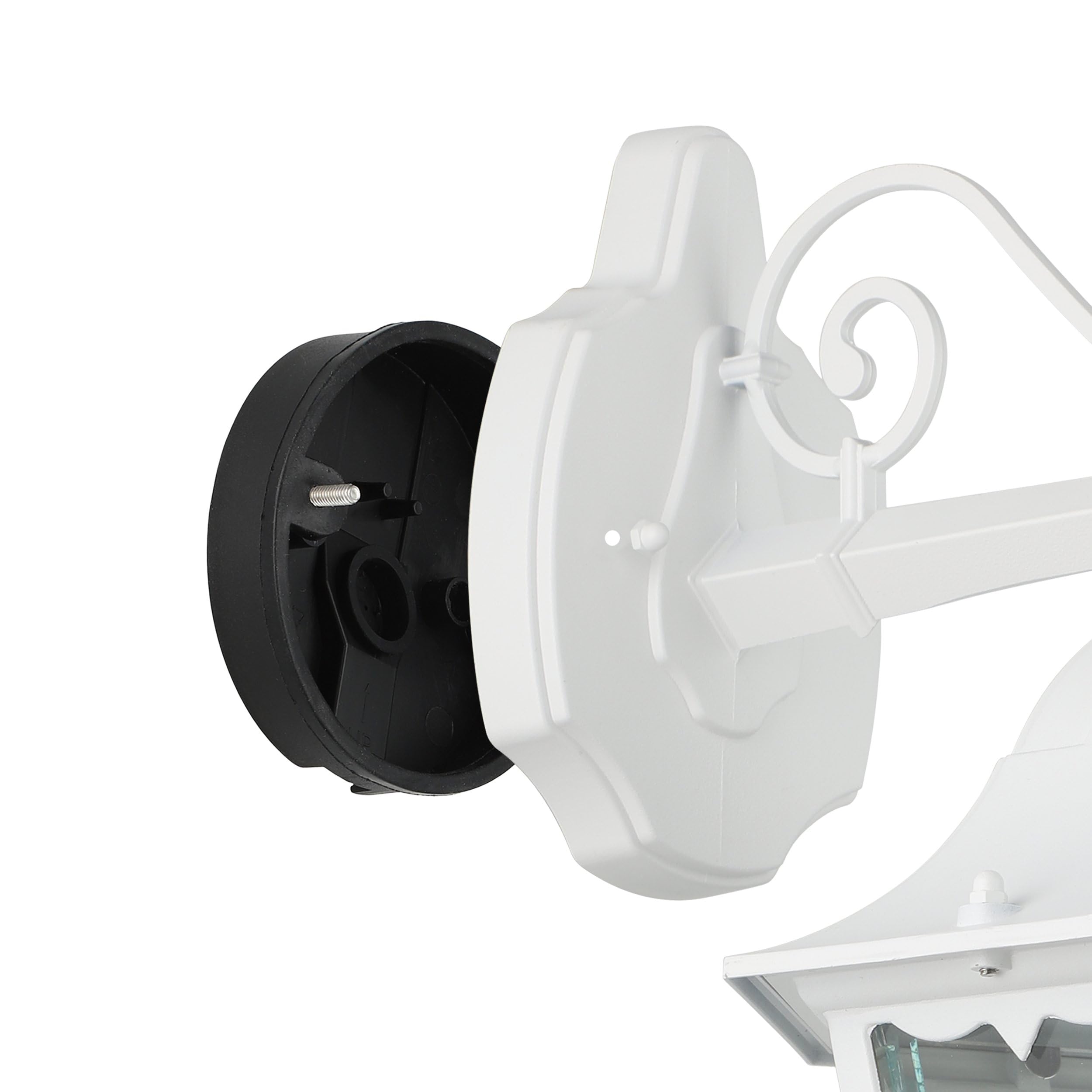 Eglo Lampada da parete esterna Navedo, lampada da esterno a 1 | fiamma, applique in alluminio pressofuso e vetro, colore bianco, portalampada E27, IP44