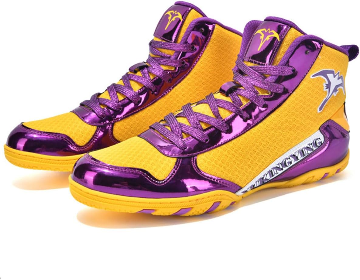 Men's High Top Boxing Shoes Ligthweight Breathable Wrestling Training Shoes for Weightlifting, Bodybuilding, Deadlift Powerlifting