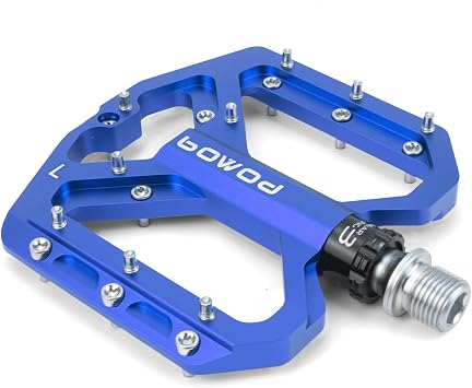 Bike Pedals Mountain Bike Adult, Light MTB Flat Pedals Grippy w 9pcs Non-Slip Studs, Aluminum Alloy Composite Platform Pedals,Suitable for Women, Children, Road Bikes, BMX,MTB and Leisure Bikes