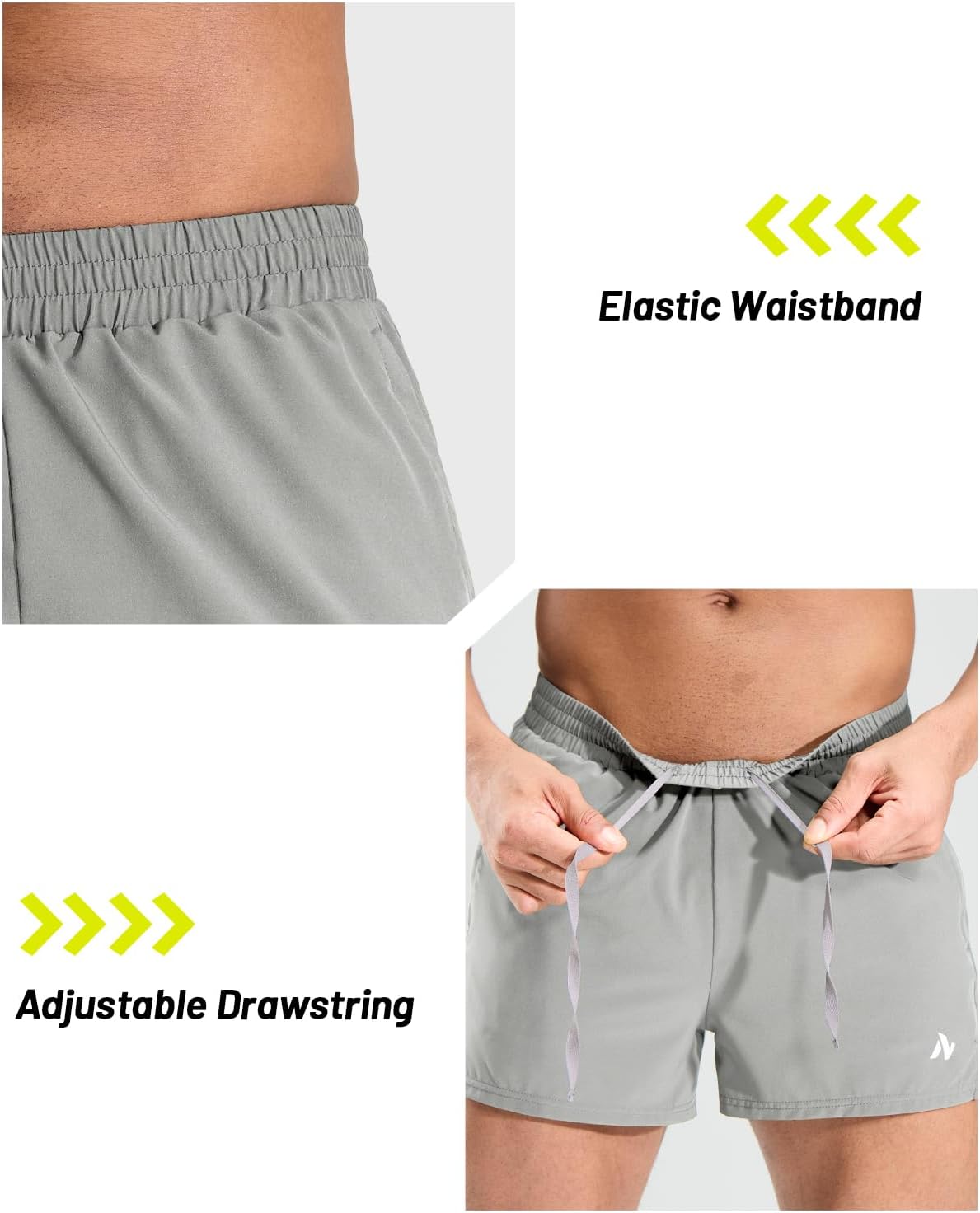Nepest Men's 3" Running Short with Liner Quick Dry Lightweight Athletic Workout Gym Shorts with Zipper Pocket - Image 4