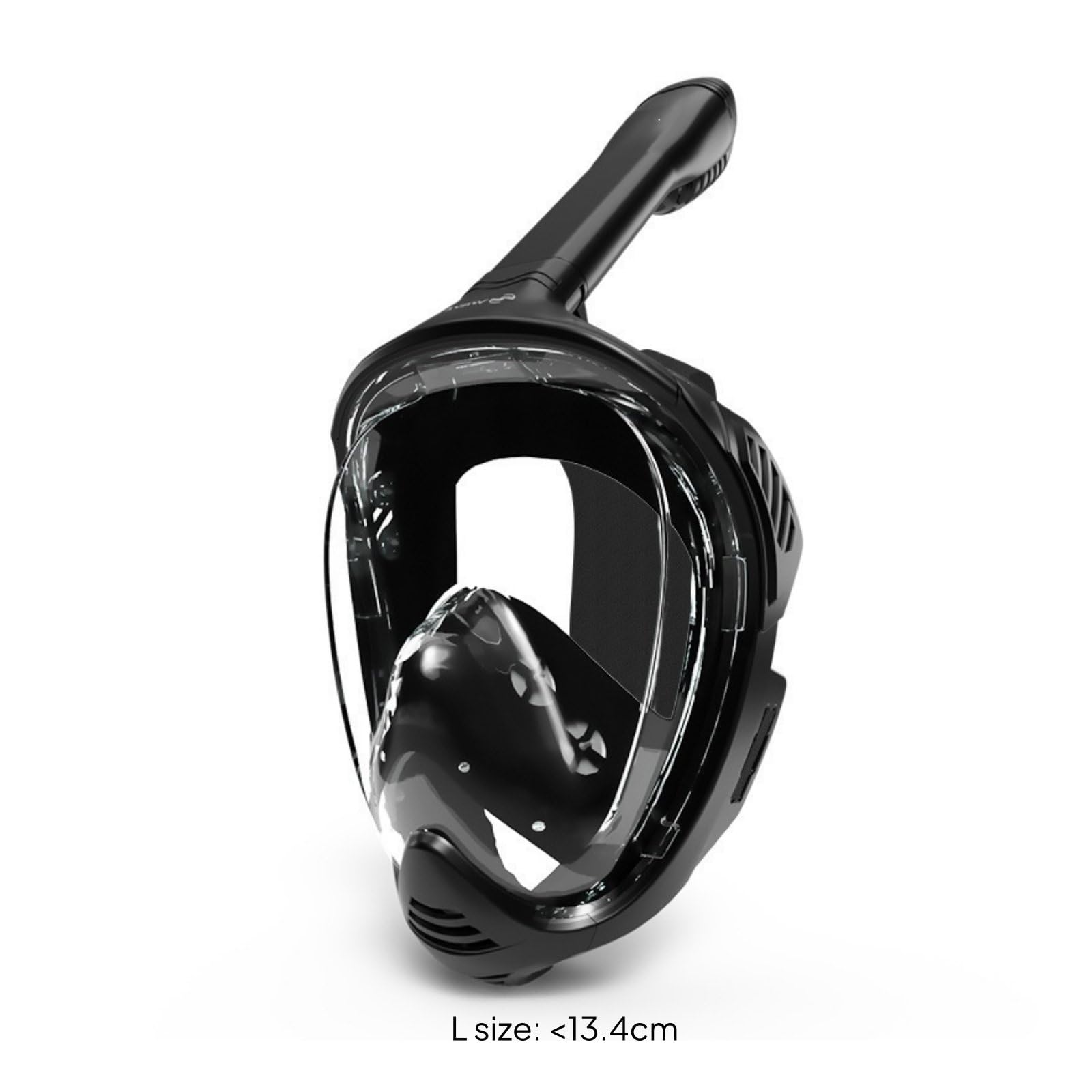 Máscara de Snorkel de Cara Completa Gafas de Buceo Plegables Tubo Seco Lentes PC Silicona Suave con Campo Visual Claro y Estructura Práctica Adecuada , Negro , L