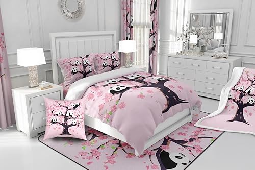 Miniatura 30 de Juego de ropa de cama de dibujos animados para niños, funda de edredón con estampado de vaca rosa, tamaño Queen, funda de edredón de piel de vaca