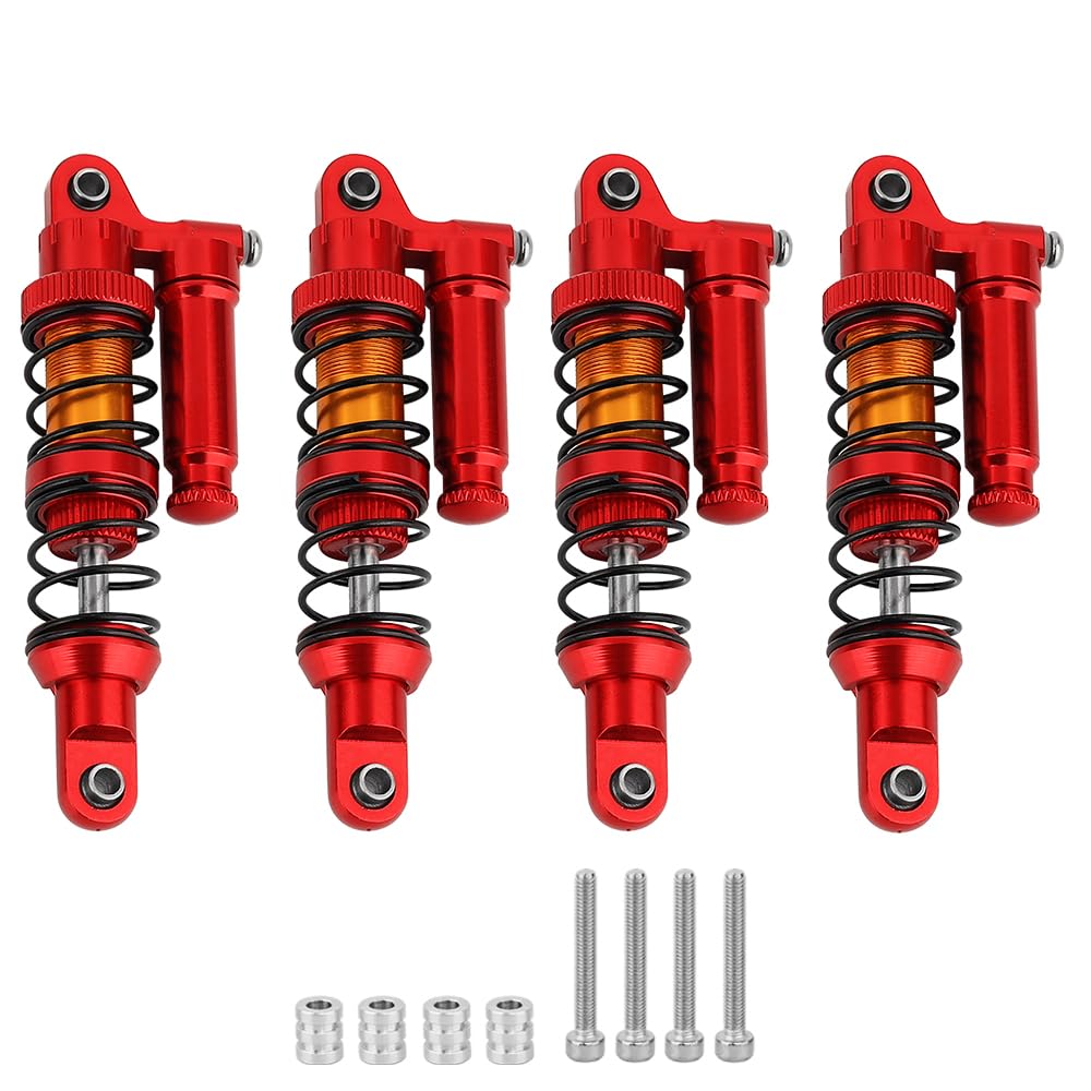 RZXYLRC Metal Adjustable Piggyback Shock Absorber Oil Damper for 1/10 RC Crawler Axial SCX10 i ii iii PRO Capra Tamiya CC01 D90 TRX4 HPI Upgrades (red