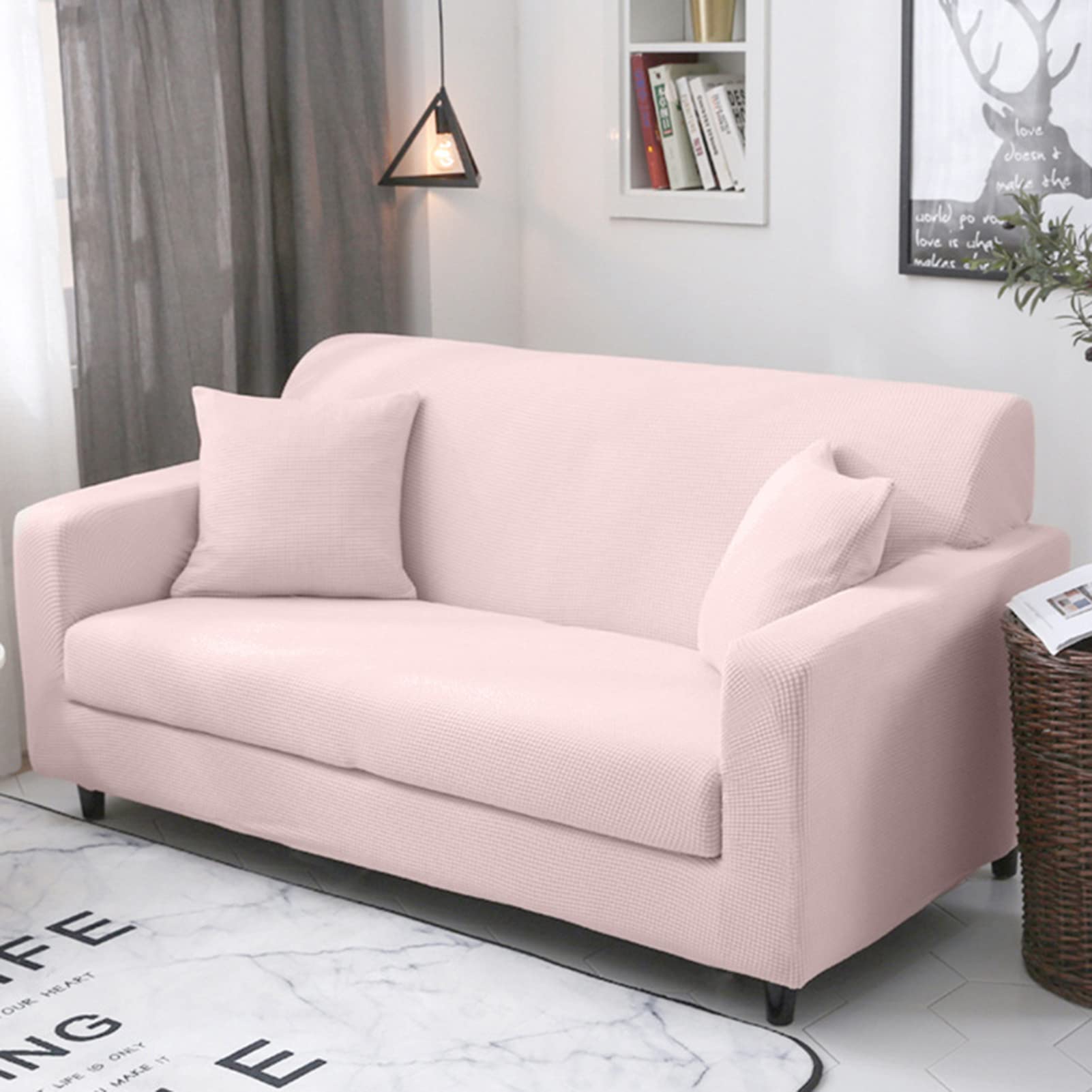 Housse de canapé jacquard extensible de qualité supérieure avec couvre-coussins
