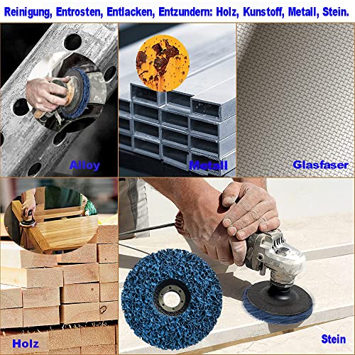 GOODWAY Reinigungsscheiben Set │ 5 Stück MIX │ CSD Schleifscheiben Ø 125 mm │ Grobreinigungsscheiben für Rostentfernung, Schweißnähte & Oberflächenreinigung │ Entfernt Lack, Farbe, Oxidation & Rost