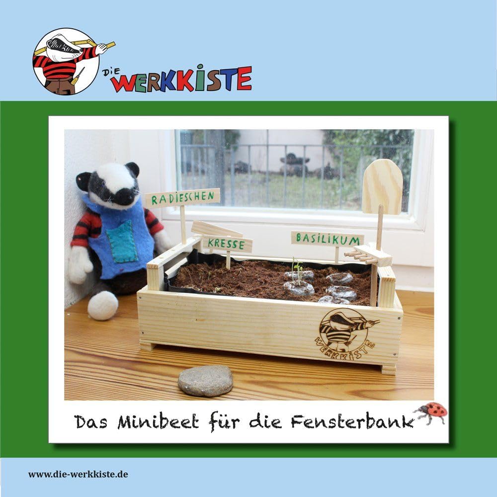 Die Werkkiste: Holzbauset Das Minibeet für die Fensterbank, Holzbausatz mit Anleitung
