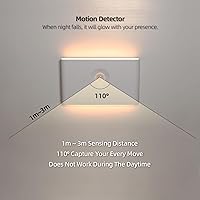 Vista 3 de DAMI Luz nocturna con detector de movimiento, luz nocturna LED para niños, recargable, funciona con pilas, 3 modos, luz de armario de 2700 K