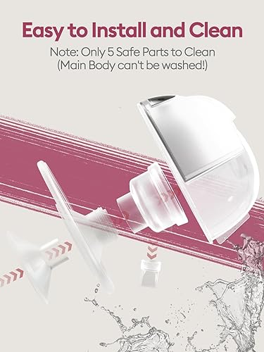 Miniatura 8 de Lulia Extractor de leche manos libres, bomba de lactancia materna portátil con 4 modos y 9 niveles, succión fuerte, sin dolor, antireflujo, libre de