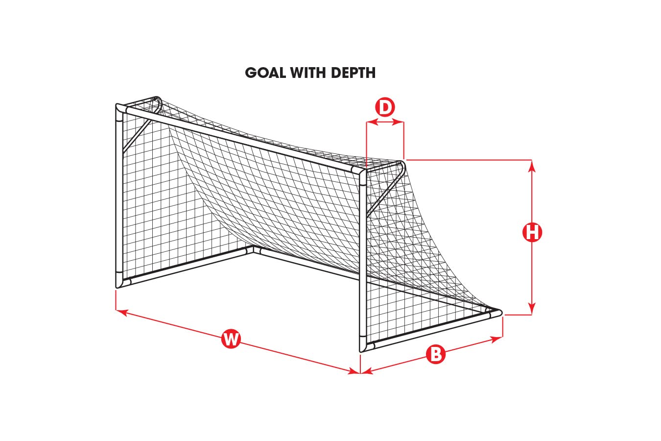 Kwik Goal Evolution Soccer Net, Black/White, 8'H x 24'W x 3