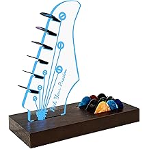 NZNDB Light Up Guitar Pick Holder, Wooden Guitar Pick Holder for Picks Storage and Display, Music Gift for Men Guitar Music Lovers Players Guitarist, Guitar Accessories