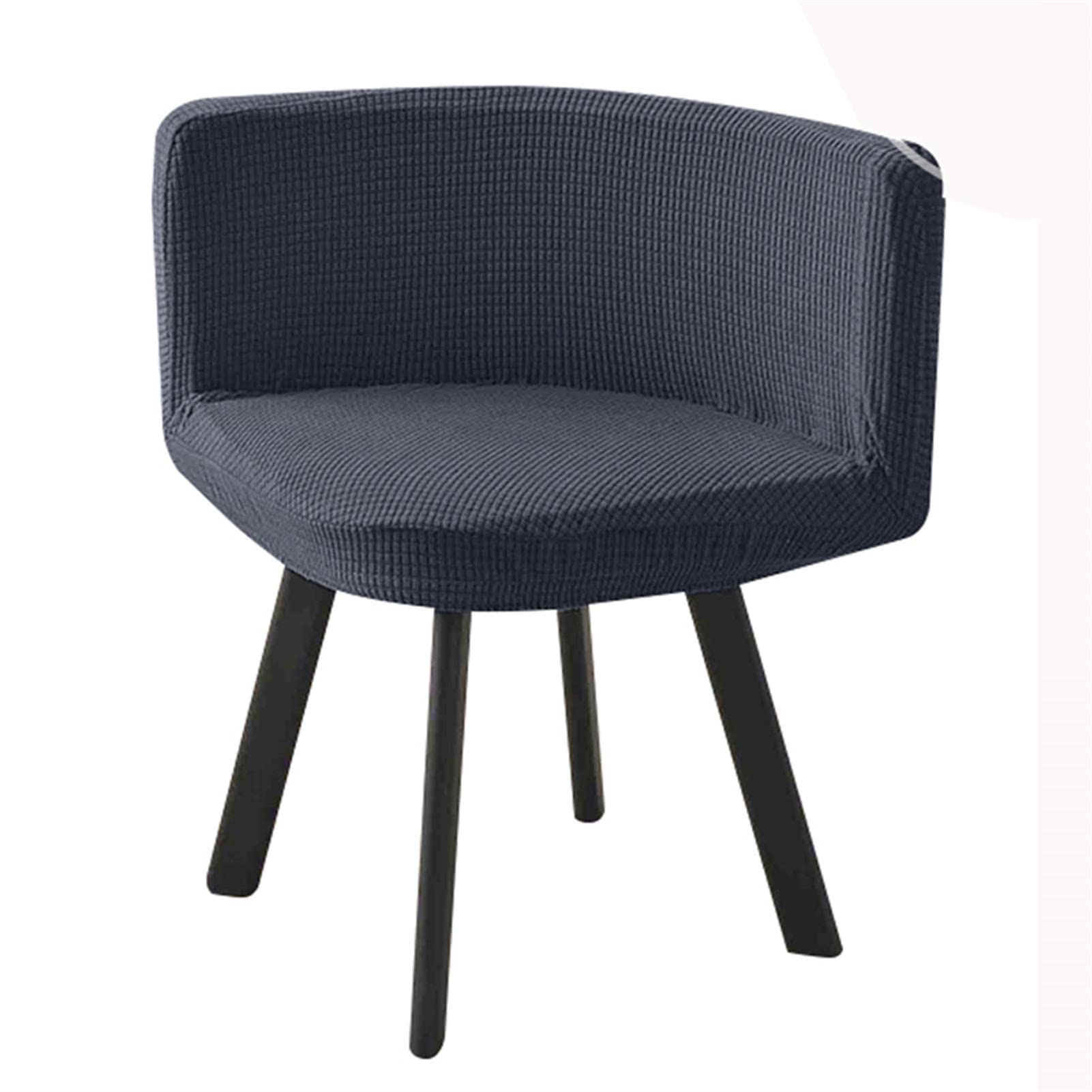 Set di 2 coprisedia curvi per sedie da pranzo, elastici, neri, per sedie da ufficio e soggiorno, protezione triangolare con schienale a semicerchio, facili da installare