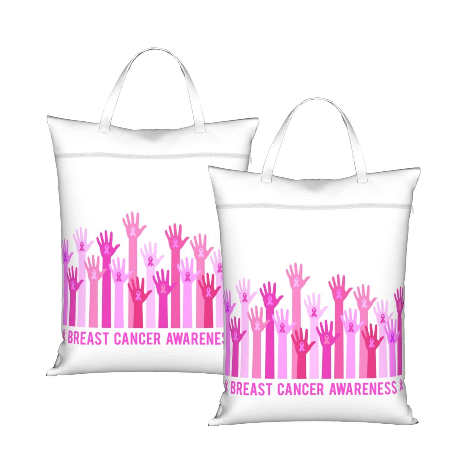 Cyanlit 2Pcs Breast Cancer Awareness 2 Pcs Large Travel Laundry Bags Waterproof Wet Dry Bag For Travel,Swimming
